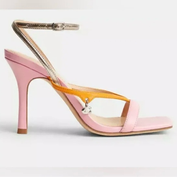 Coach Pink and Orange Strappy Heels - Picture 1 of 2